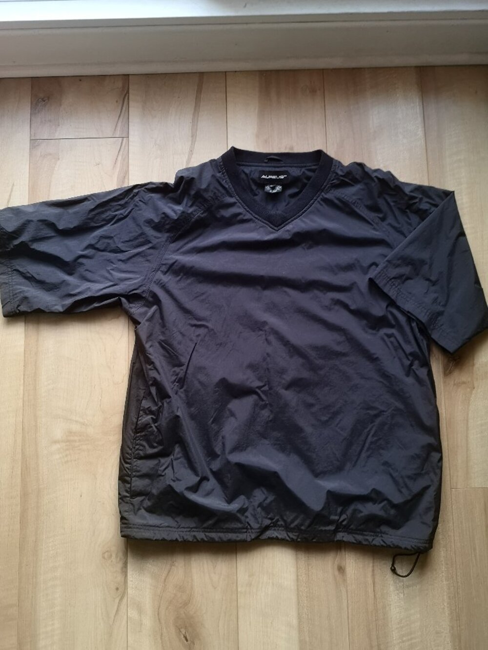 Vintage Aureus V-Neck Nylon Pullover Windshirt - Navy Blue - Size Medium